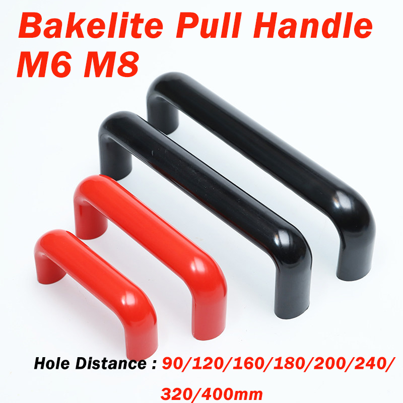 Furniture Hardware Black - 赤/黒楕円形ベークライトハンドル 90〜400mm ナイロンプラスチック製円形プル絶縁プル機器ハンドル 工業用ハンドル金具