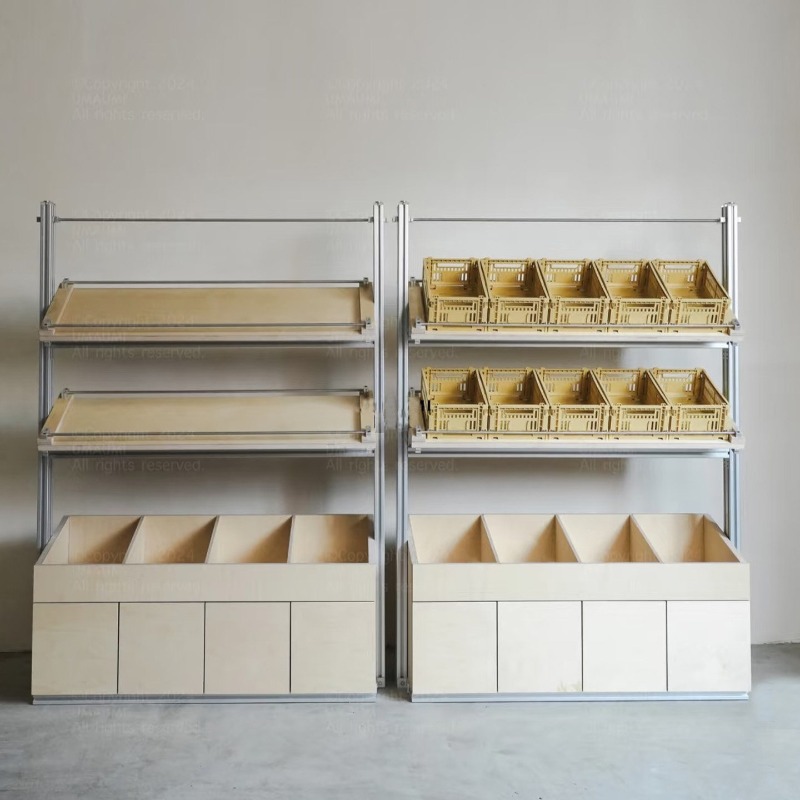 Furniture For Hardware Shop - ショッピングモール バーチオーシャンプレート アルミ製ディスプレイラック 床から天井までのサンプルディスプレイラック オフィスエリア背景