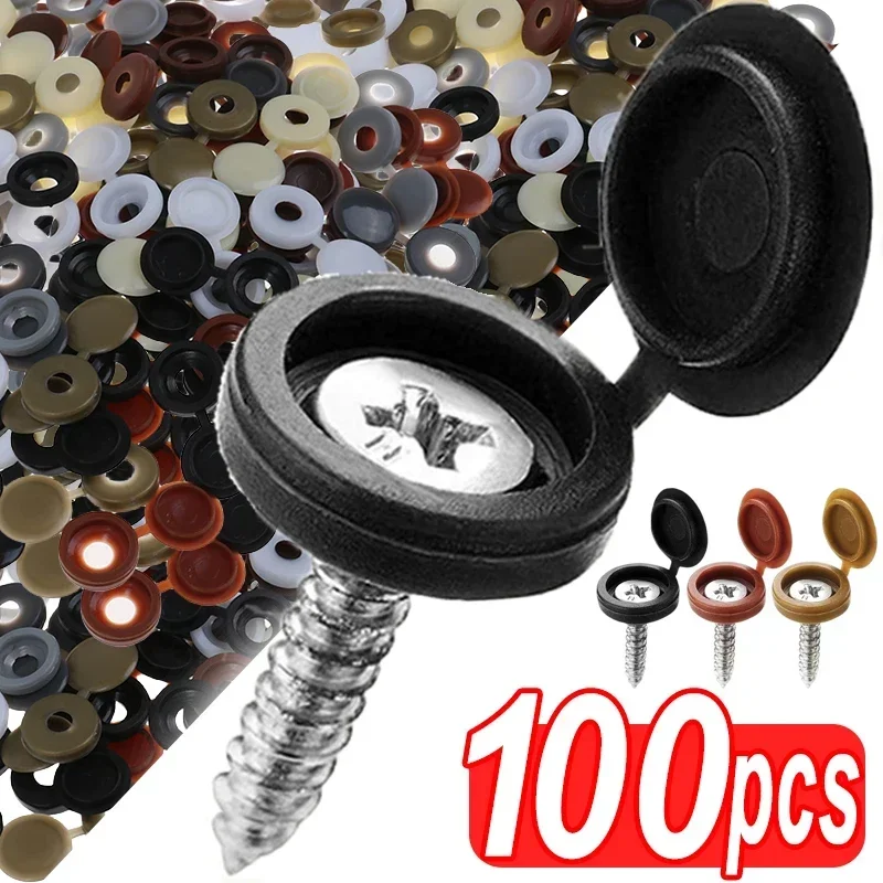 Furniture Hardware Screws - ヒンジ付きプラスチックネジキャップカバー倍スナップ保護キャップボタンナットボルト固定キャップ家具装飾ハードウェア
