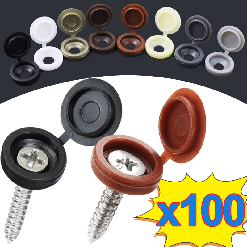 Furniture Hardware Screws - 10/500 個ネジ装飾キャッププラスチック保護カバーブラックホワイト車のボルトナット家具ハードウェアネジ折りたたみキャップカバー