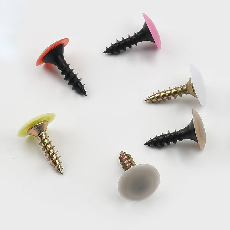 Furniture Hardware Screws - 100/500/1000 個プラスチック製スクリューキャップカバーナットフラットプラスネジスナップ保護キャップ家具装飾ボルトハードウェア