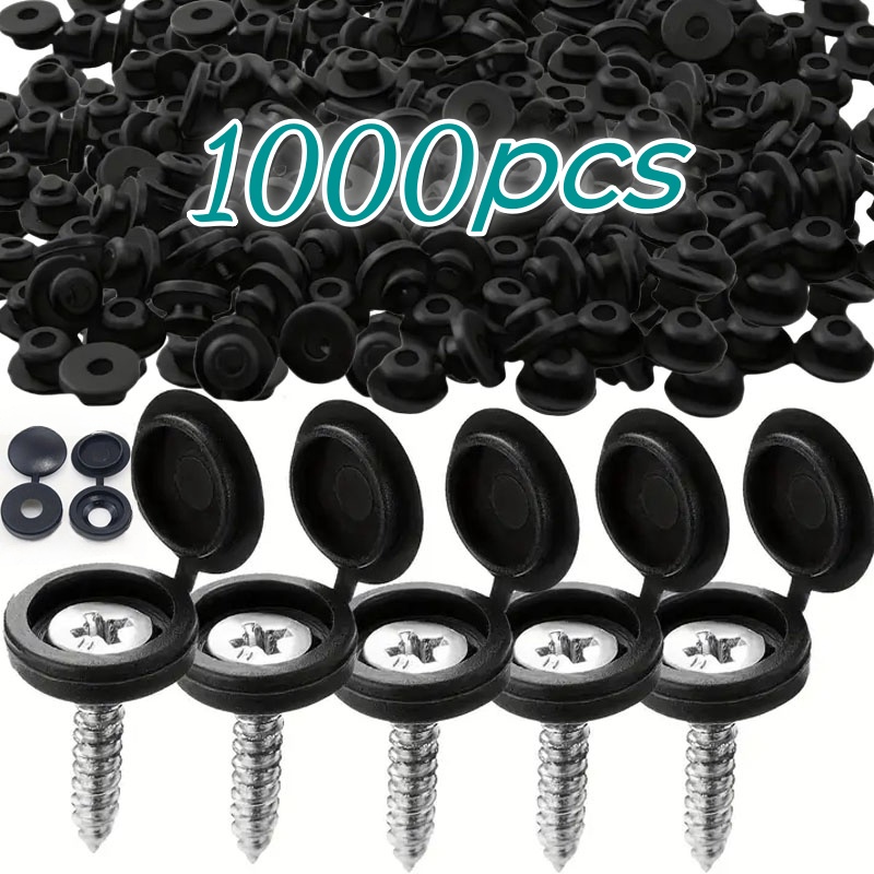 Furniture Hardware Screws - 1000 個ヒンジ付きプラスチックネジキャップカバー倍スナップ保護キャップボタン車の家具装飾ナットカバーボルトハードウェア