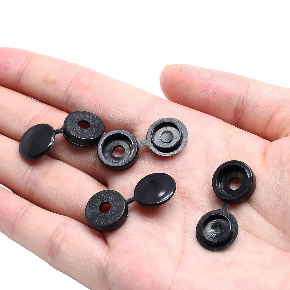 50/100/200 個黒実用的なヒンジ付きプラスチックネジ - Furniture Hardware Screws のレビューと価格