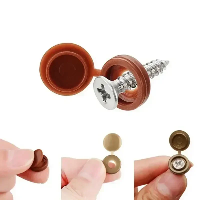 ヒンジ付きプラスチックネジキャップカバー倍スナップ保護キャッ - Furniture Hardware Screws のレビューと価格