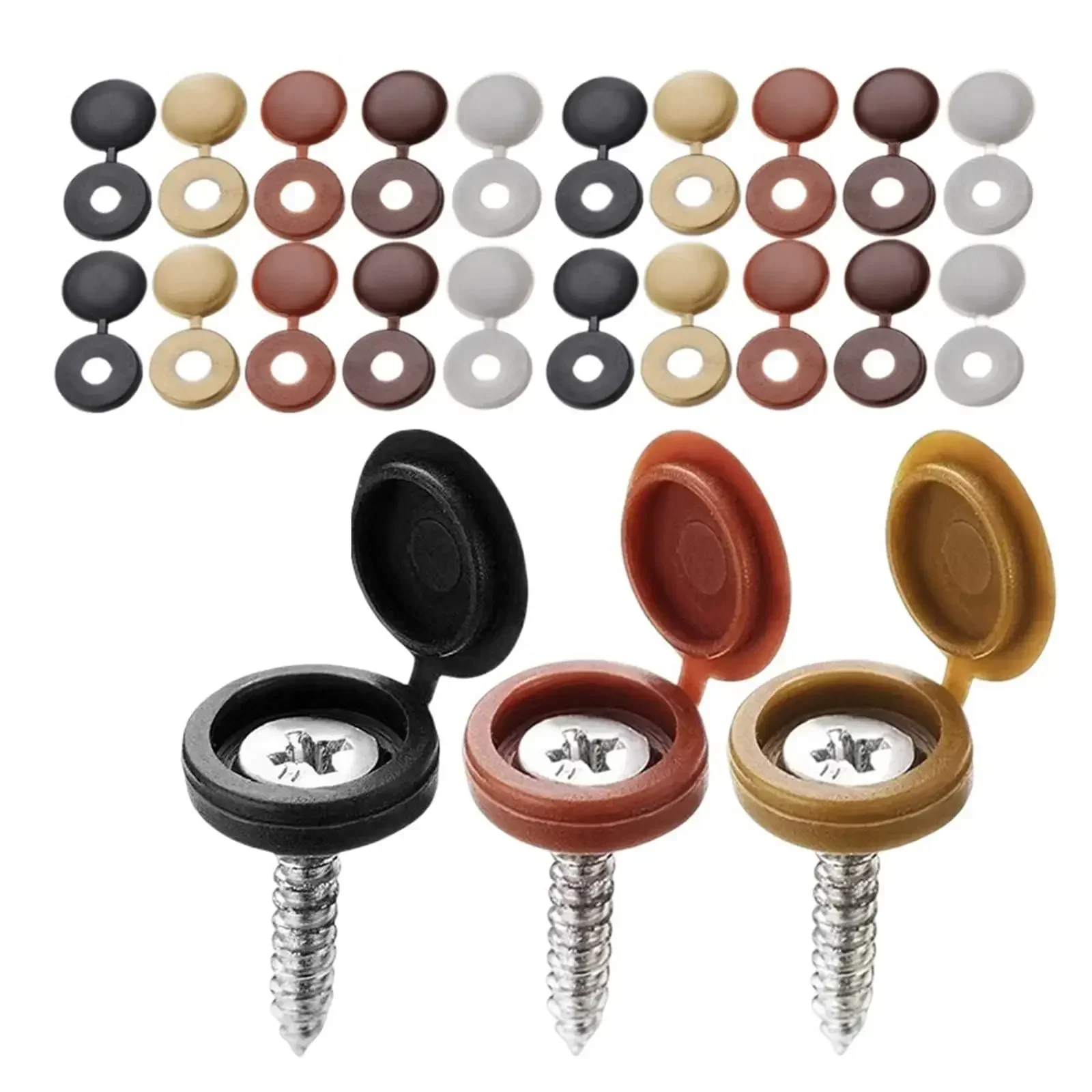 ヒンジ付きプラスチックネジキャップカバー倍スナップ保護キャッ - Furniture Hardware Screws のレビューと価格