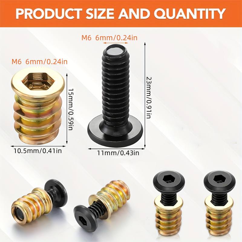 10 個のネジ付きインサートナットコンビネーションツールキッ - Furniture Hardware Screws のレビューと価格