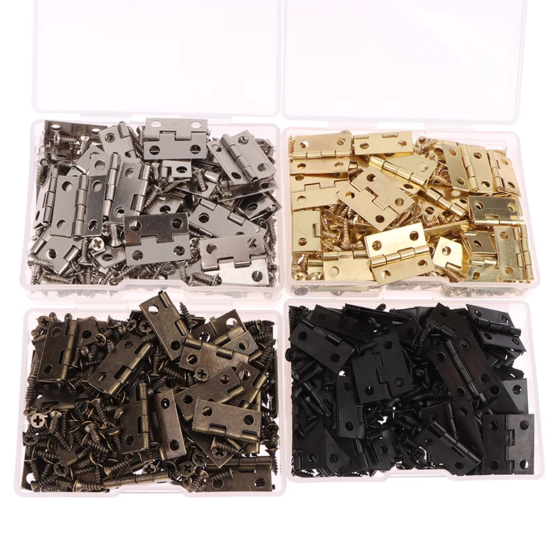 50 個/箱 ヒンジ + 200 ネジ 鉄 ゴールド シルバ - Furniture Hardware Black のレビューと価格