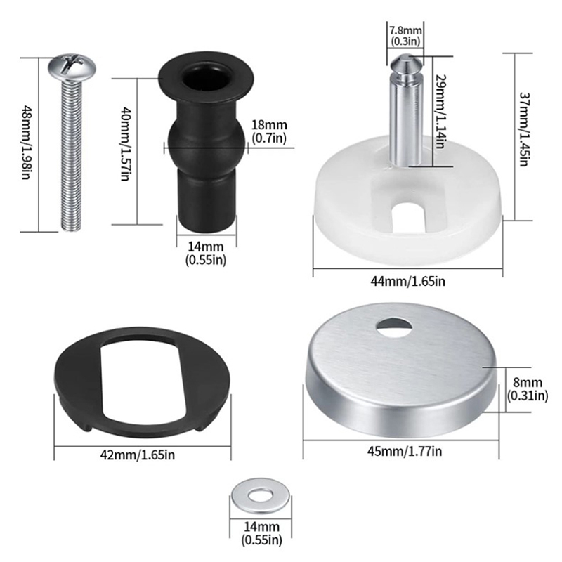2 個の便座ヒンジトップフィックスヒンジパック取り付け交換用 - Furniture Hardware Screws のレビューと価格