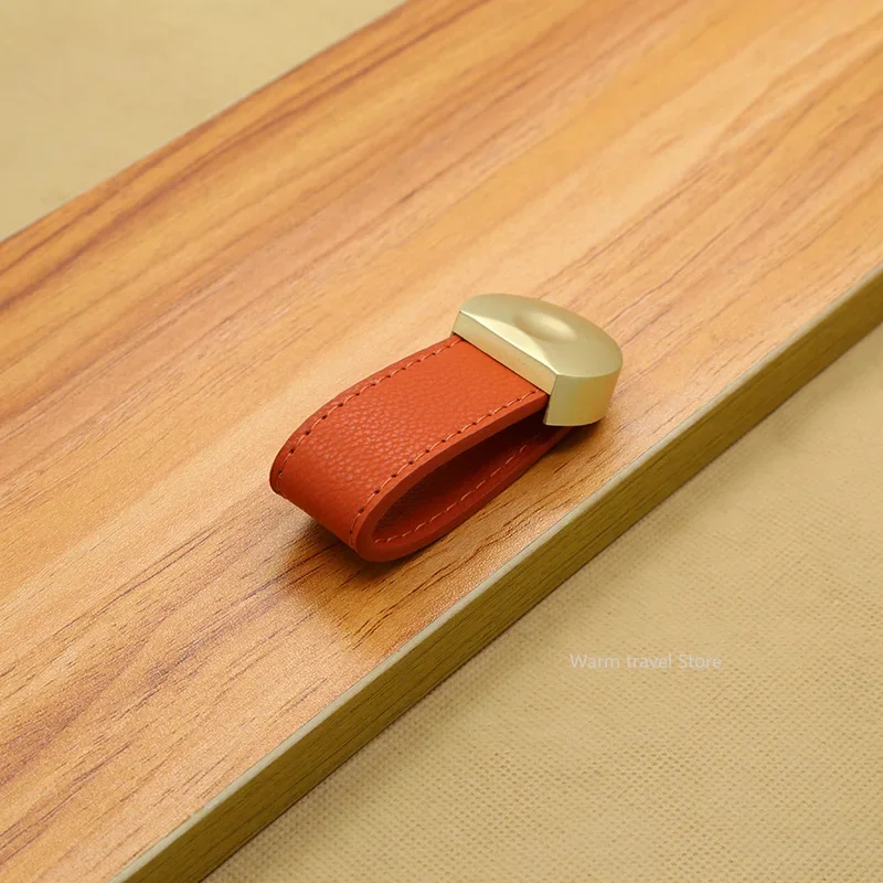 1 個革ハンドルバッグハンドル引き出しドアノブブラウンブラッ - Furniture Hardware Black のレビューと価格
